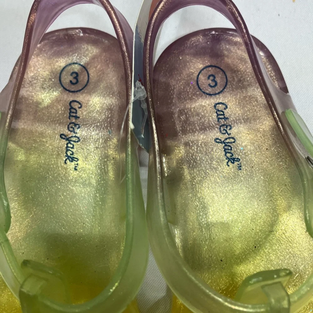 Cat & Jack Women's Pink and Yellow Sandals